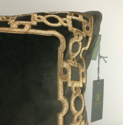 PILLOWCASE BROWN VELVET GOLD FRAME - ZARI